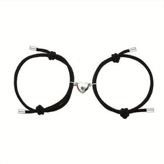 2pcs Love Heart Magnet Buckle Bracelets Couple Set Accessories