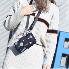 Heart Zipper Ring Shoulder Bag Waterproof Layered Crossbody Bag