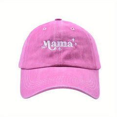 Mama Vintage Baseball Cap Washed Distressed Dad Hat Solid Sunscreen Sports Hats