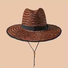 Vintage Wide Brim Sun Hat UV Protection Straw Boonie Hats