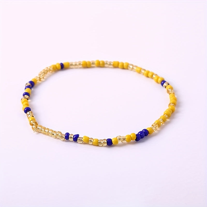 Colorful Glass Bead Bracelet Anklet Boho Accessories