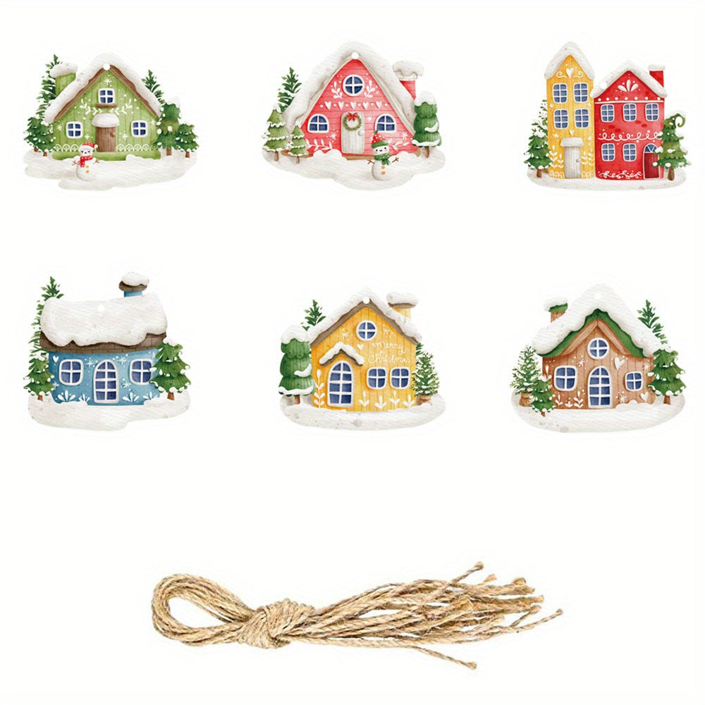 6pcs Snowhouse Hanging Ornament Christmas Tree Decoration