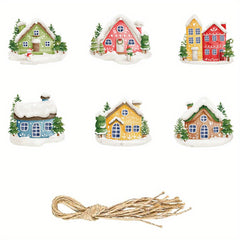 6pcs Snowhouse Hanging Ornament Christmas Tree Decoration