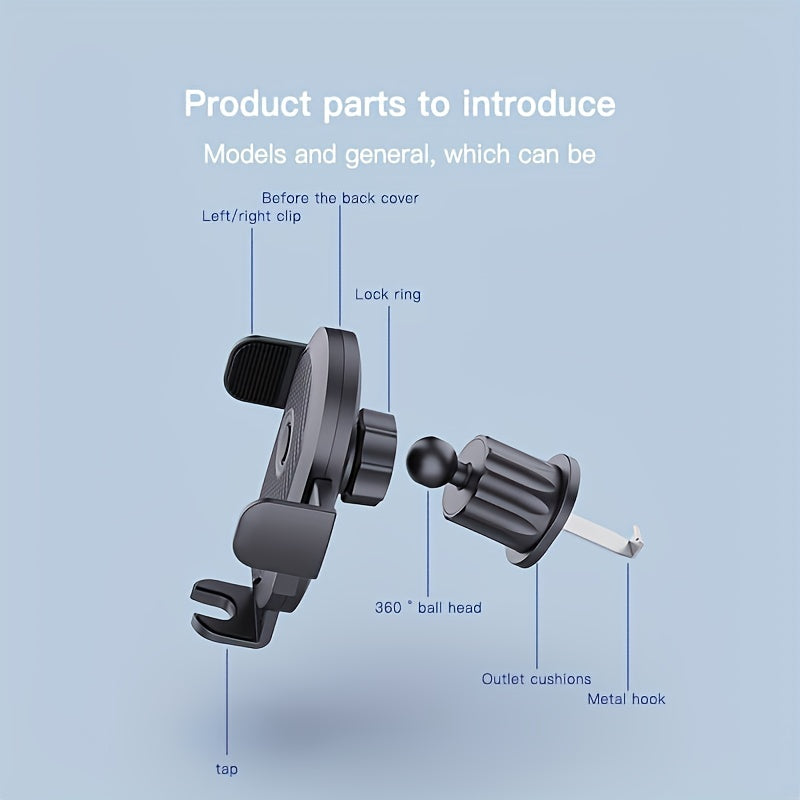 Universal Car Phone Mount 360 Rotatable Auto Lock Air Vent Holder