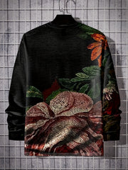 Colorful Flowers Print Men's Long Sleeve Novelty T shirt