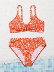 Girls Floral Bikini Set Cami Top & Briefs Beach Vacation