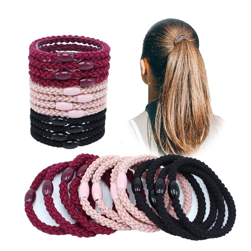 12pcs Braided Hair Tie Elastic Hair Rope Hair Accessories