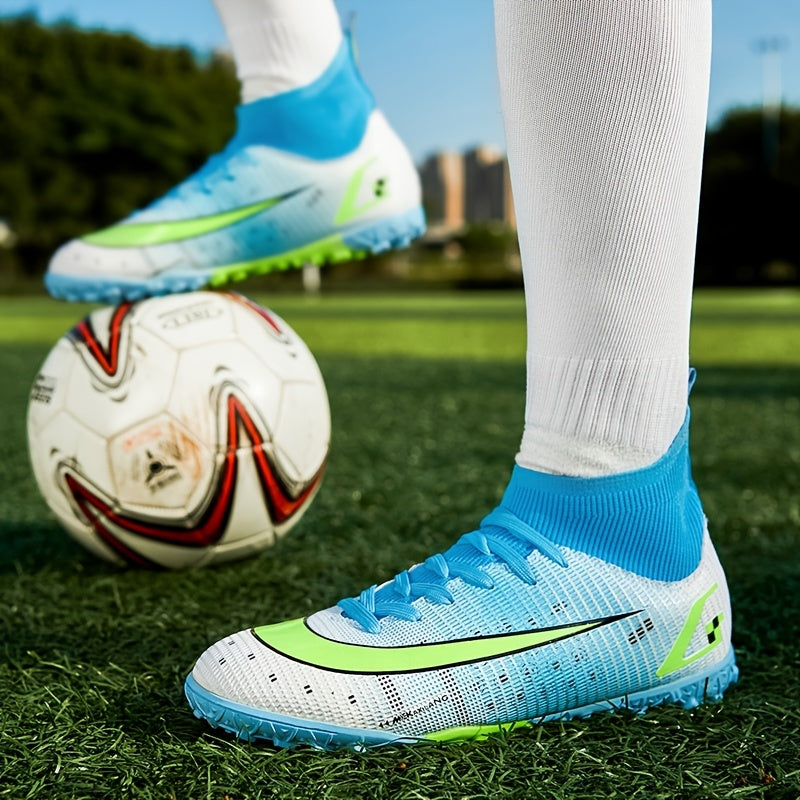 Men's High Top TF Cleats Lightweight Sport Shoes for Soccer Running