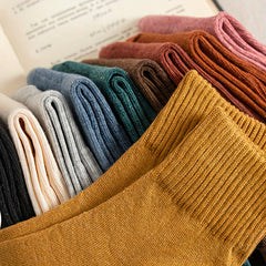 10 Pairs Women's Solid Mid Tube Socks Soft & Comfy Stockings