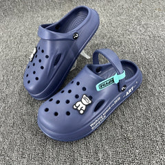 Men's Bear Charm Clogs with Strap Outdoor Slippers