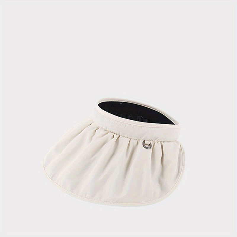 Solid Visor Hat Women Wide Brim Foldable Headband Summer UV Pro