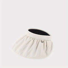 Solid Visor Hat Women Wide Brim Foldable Headband Summer UV Pro