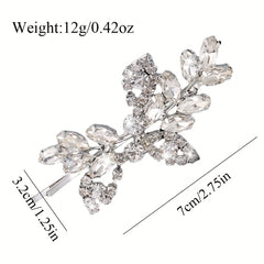Crystal Hair Pins Rhinestone Hair Barrettes Wedding Rhinestone Leaf Hairpin