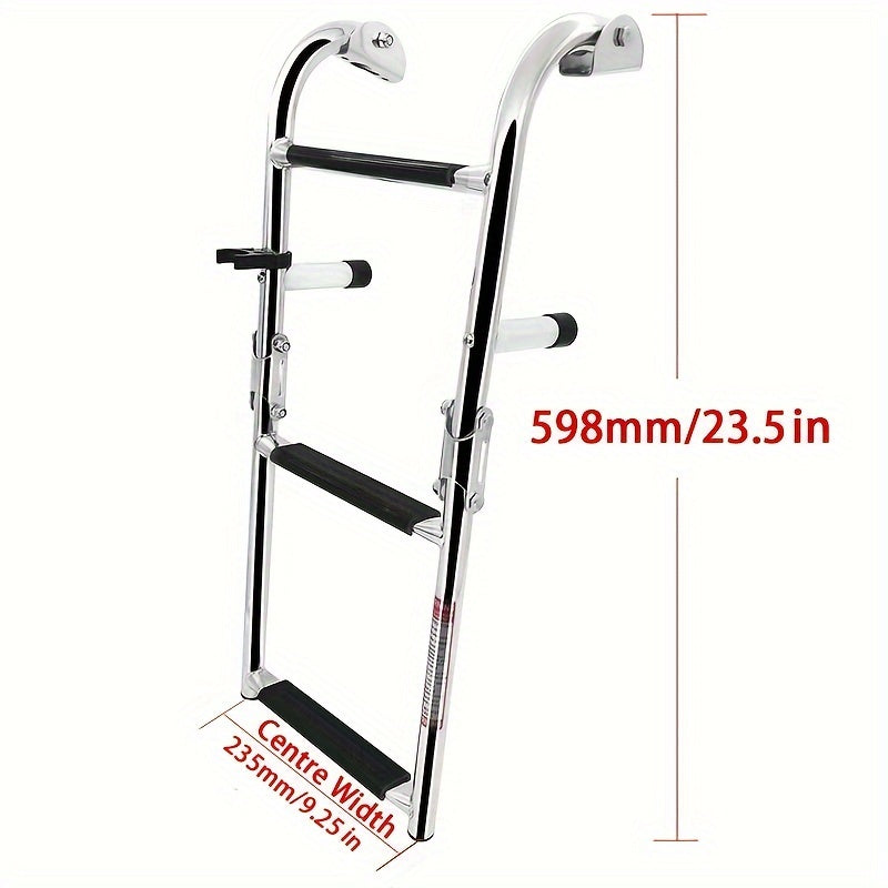 3 Step Telescopic Boat Ladder Stainless Steel Foldable Boat Ladder