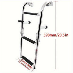 3 Step Telescopic Boat Ladder Stainless Steel Foldable Boat Ladder