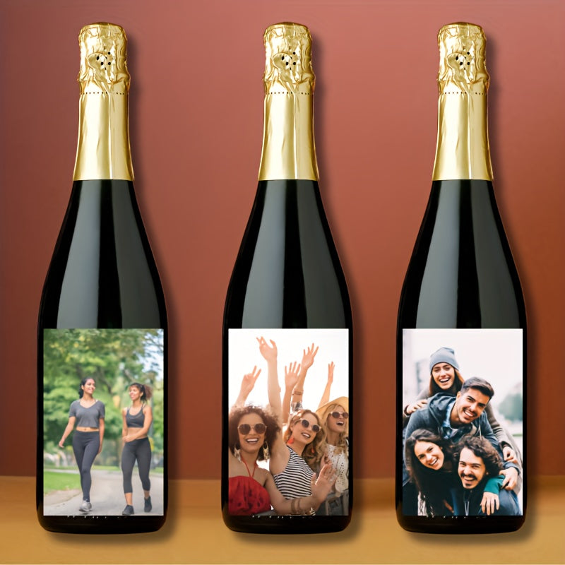 Custom Photo Wine Labels Waterproof Personalized Bottle Stickers