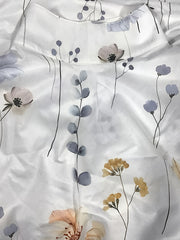Women's Plus Floral Print Ruched Front High Neck Dress
