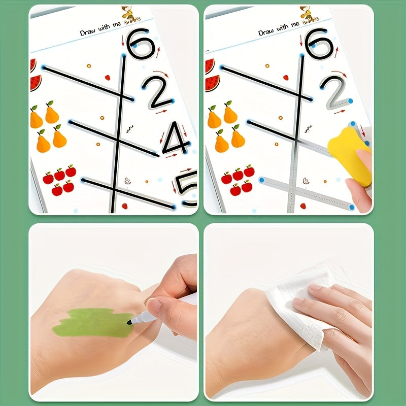 Magic Practice Book Set Kids Drawing Kit with Pen and Eraser