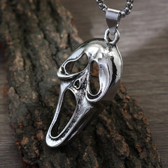 Screaming Skull Mask Punk Pendant Necklace Men Jewelry Gift