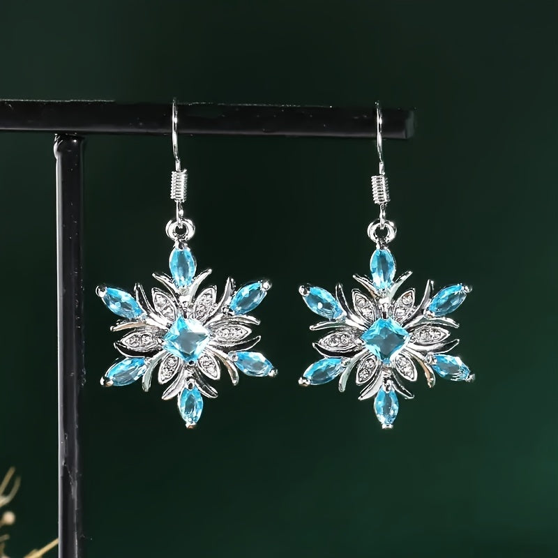 Snowflake Earrings Artificial Diamond Earrings Party Jewelry Gift For Women
