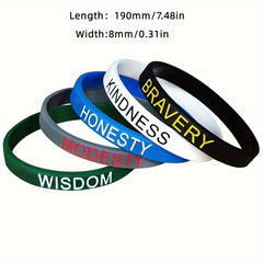5pcs Inspirational Rubber Bracelets for Birthday Party Favor