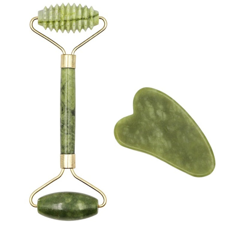 Jade Roller & Gua Sha Facial Massager for Face Eyes Neck and Body