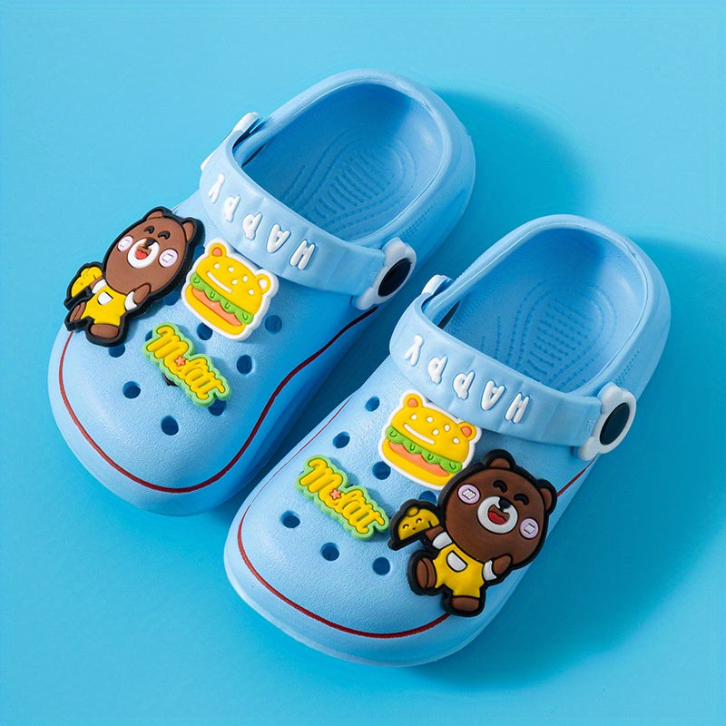 Kids Cartoon Clog Slippers with Charms Lightweight Non Slip & Breathable