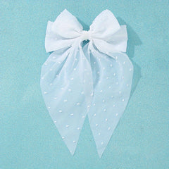 Dot Mesh Hairclip Embroidered Bow Knot Hairpin