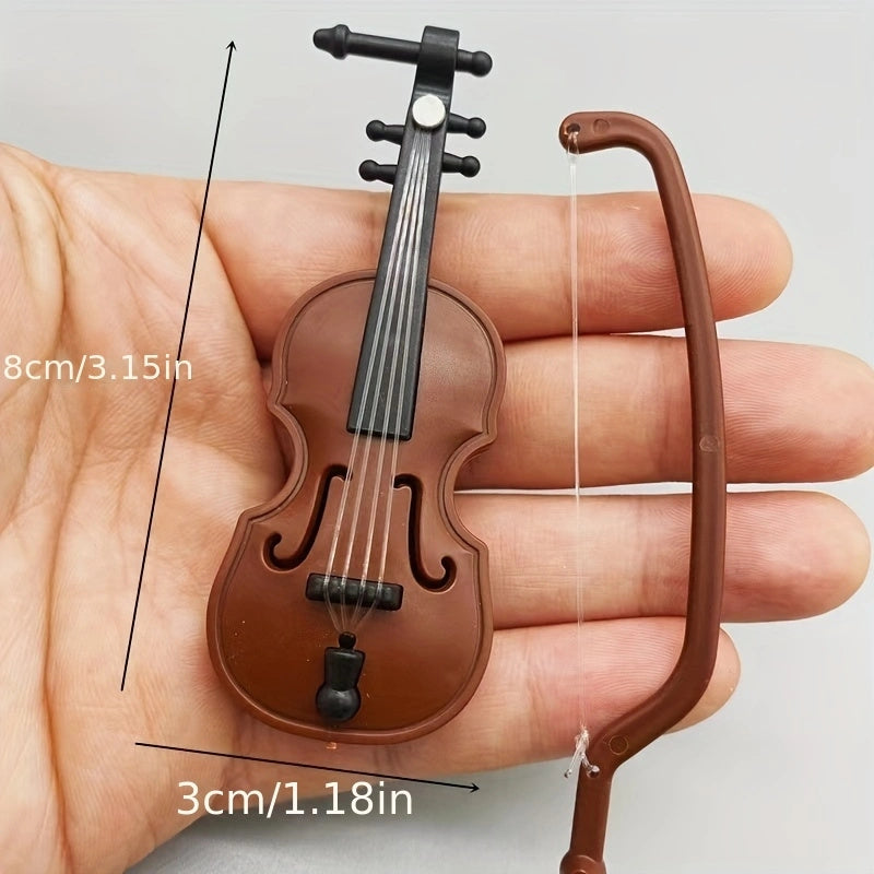 Mini Violin Model Toy House Decoration Musical Instrument DIY Handicraft