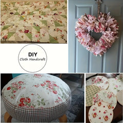 7pcs Retro Floral Fabric Quilt Material Mixed Colors