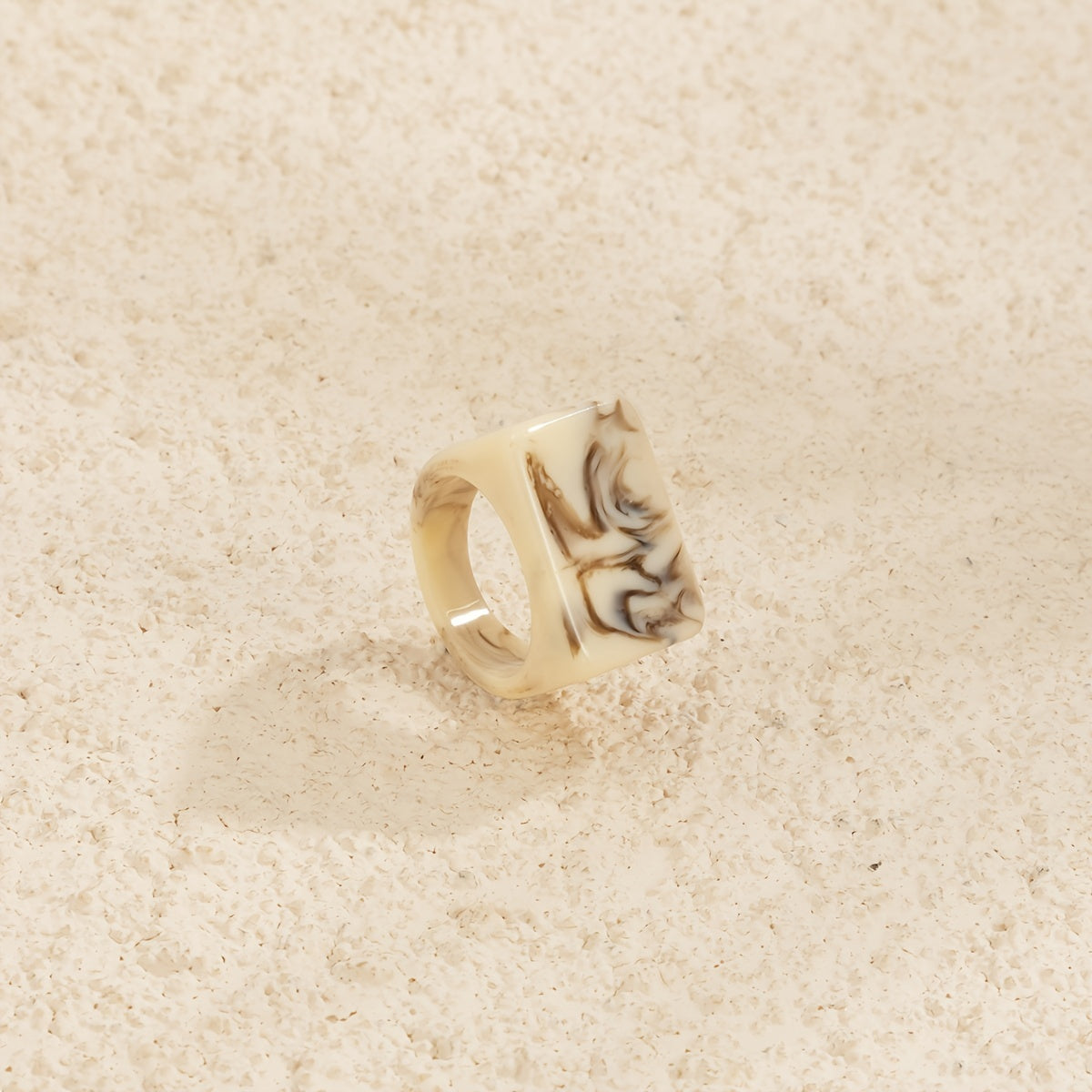 Colorful Square Resin Ring Chunky Stackable Joint Ring