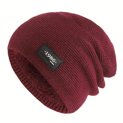 Velvet Woolen Beanie Hat Outdoor Cycling Ski Ear Protection Knit Warm Hat