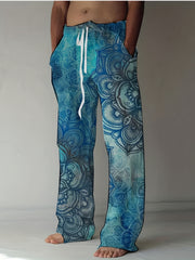 Skull Pattern Wide Leg Pants Men s Street Style Casual Allover Print