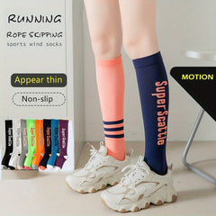 8 Pairs Letter Print Calf Socks All-match Knee High Socks Women Stockings