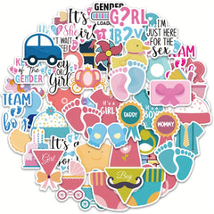 52pcs Gender Reveal Stickers Baby Shower Party Decorations Supplies Labels