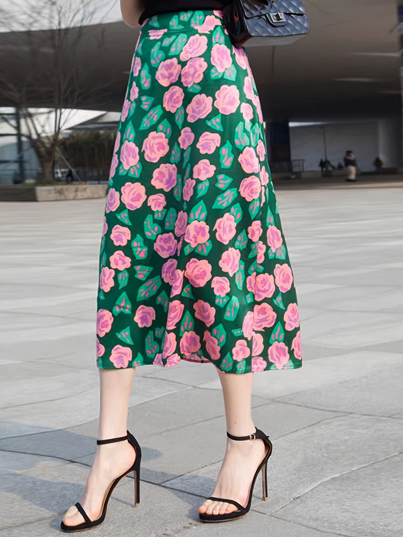  Women's Floral Print Maxi Skirt