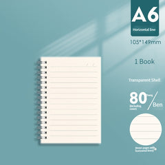 A6 Horizontal Line Coil Student Notebook with Strap