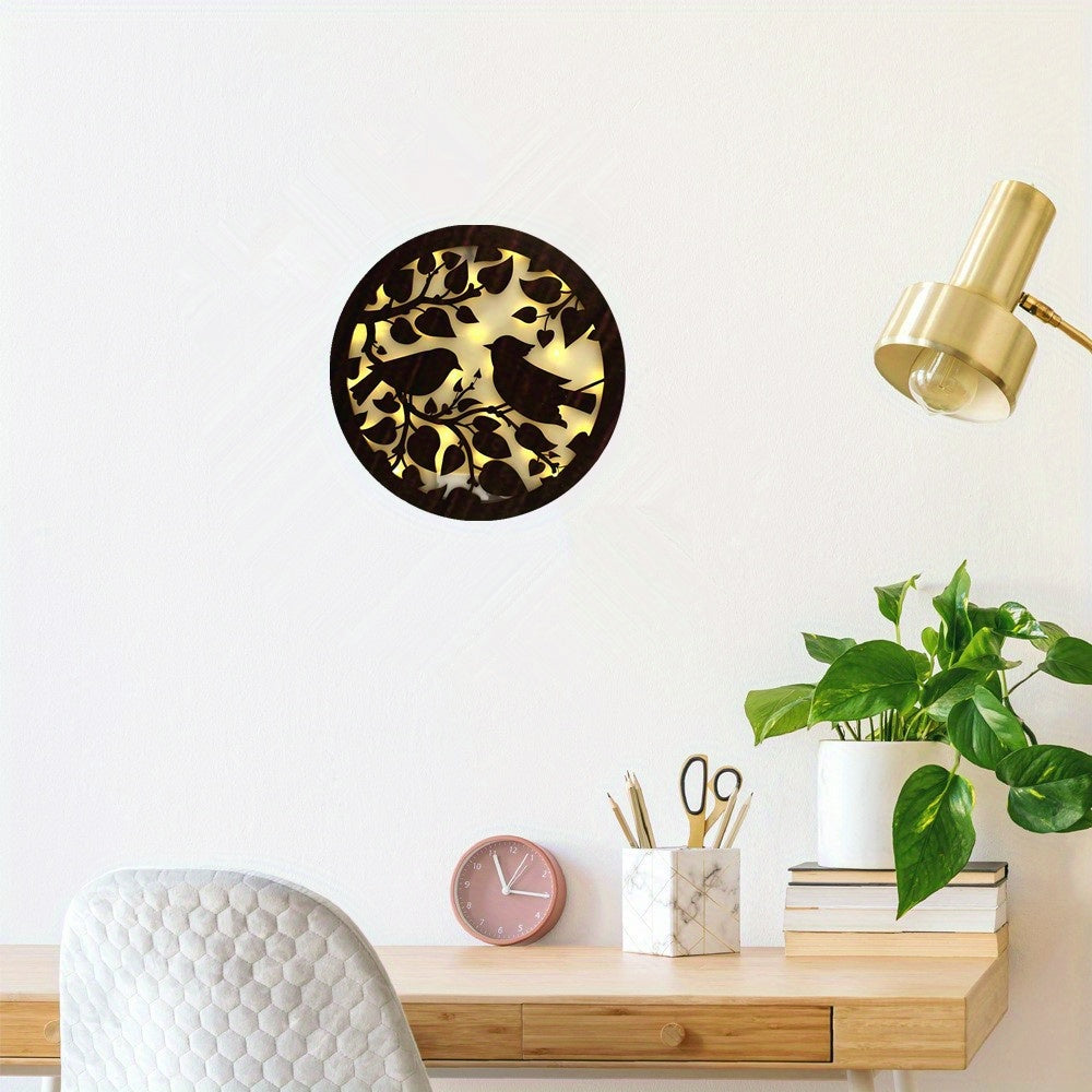 LED Fairy Tale Story Shape Retro Wooden Sign Wall Lamp
