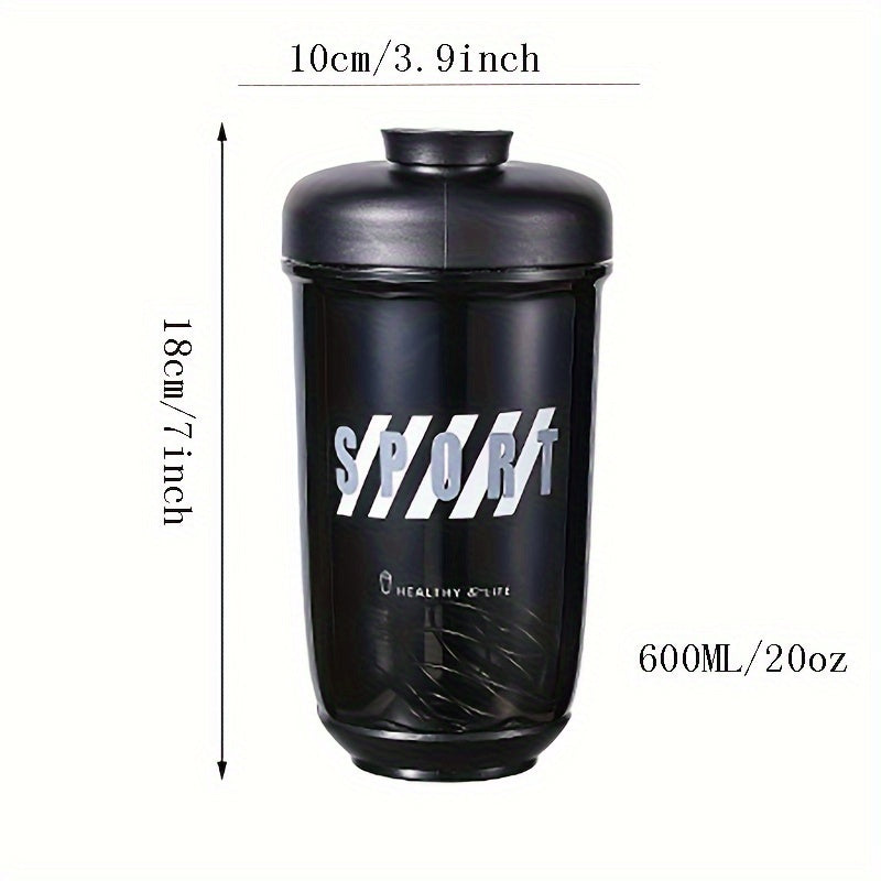 600ml Protein Powder Shaker Water Cup with Stirring Ball
