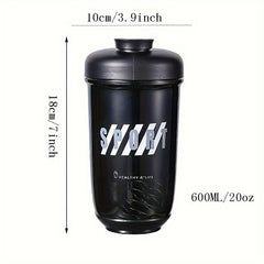 600ml Protein Powder Shaker Water Cup with Stirring Ball