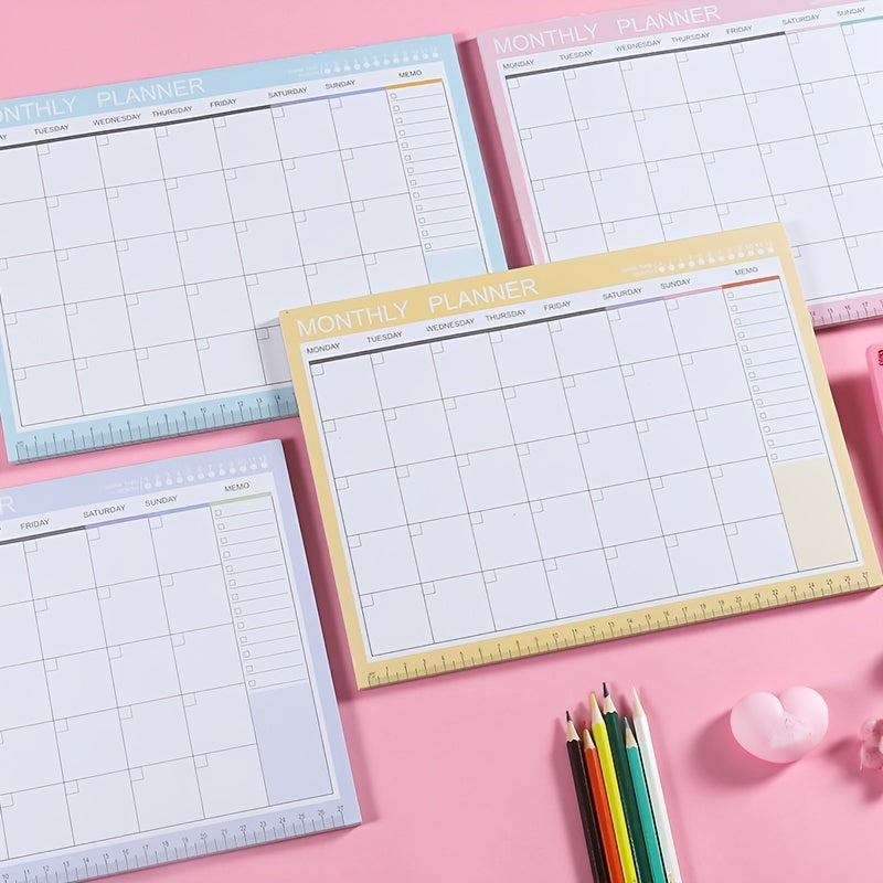 Small Fresh Weekly Planner Desktop Schedule Book with Sticky Notes