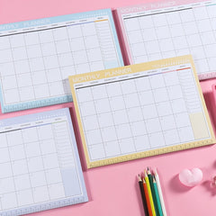 Small Fresh Weekly Planner Desktop Schedule Book with Sticky Notes