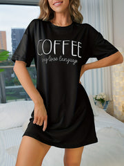 Casual Pajama Dress Short Sleeve Loose Sleepwear