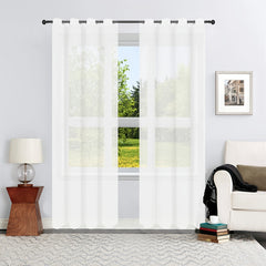 Lightweight Voile Sheer Curtains Grommet Top Light Filtering Curtains