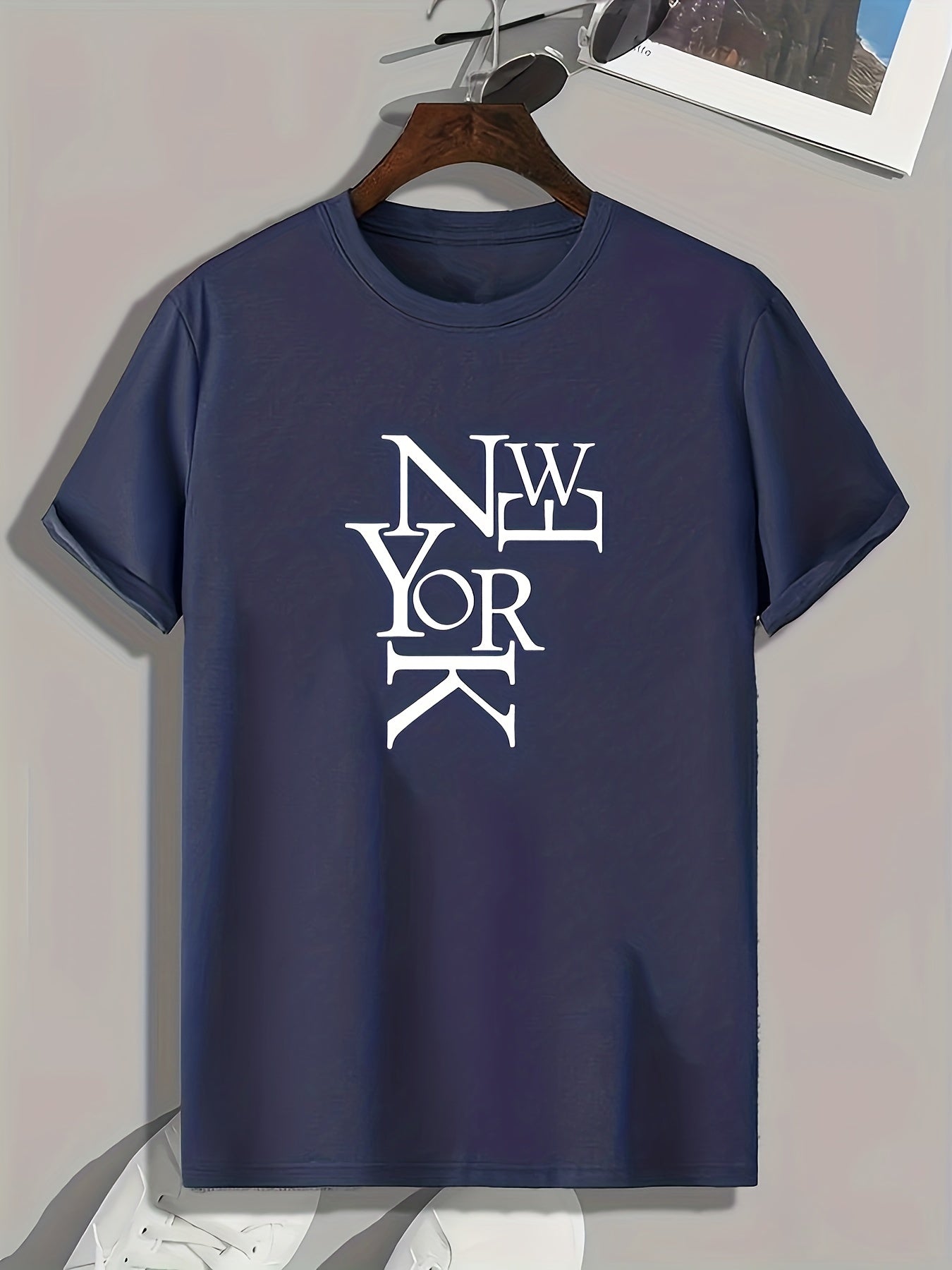 YORK Print Men's Graphic T shirt Casual Comfy Tees For Summer Mens Clothing