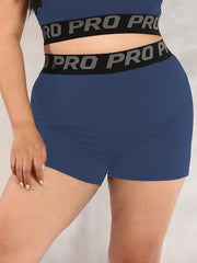  Letter Tape Crop Top & Shorts Sports Set