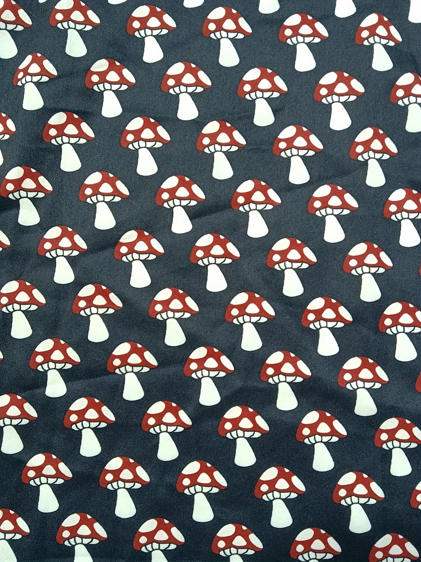  Mushroom Print A-line Maxi Skirt with Pockets