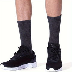 12 Pairs Men's Breathable Sports Socks High Elastic Mid calf Socks