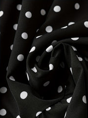  Polka Dot Long Sleeve Dress With Belt
