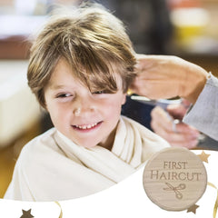 1st Haircut Wooden Keepsake Box with Scissors